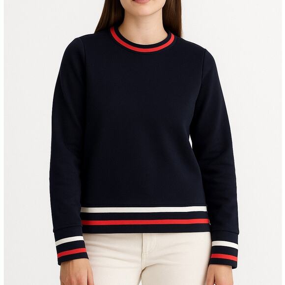 Banana Republic Crewneck Sweatshirt.Red White Blue Preppy Top XS Stripes Coastal - Picture 1 of 12